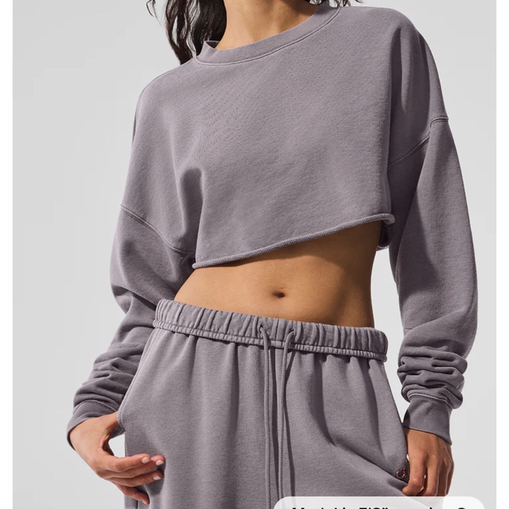 BEST SELLER washed extreme cropped pullover alo yoga